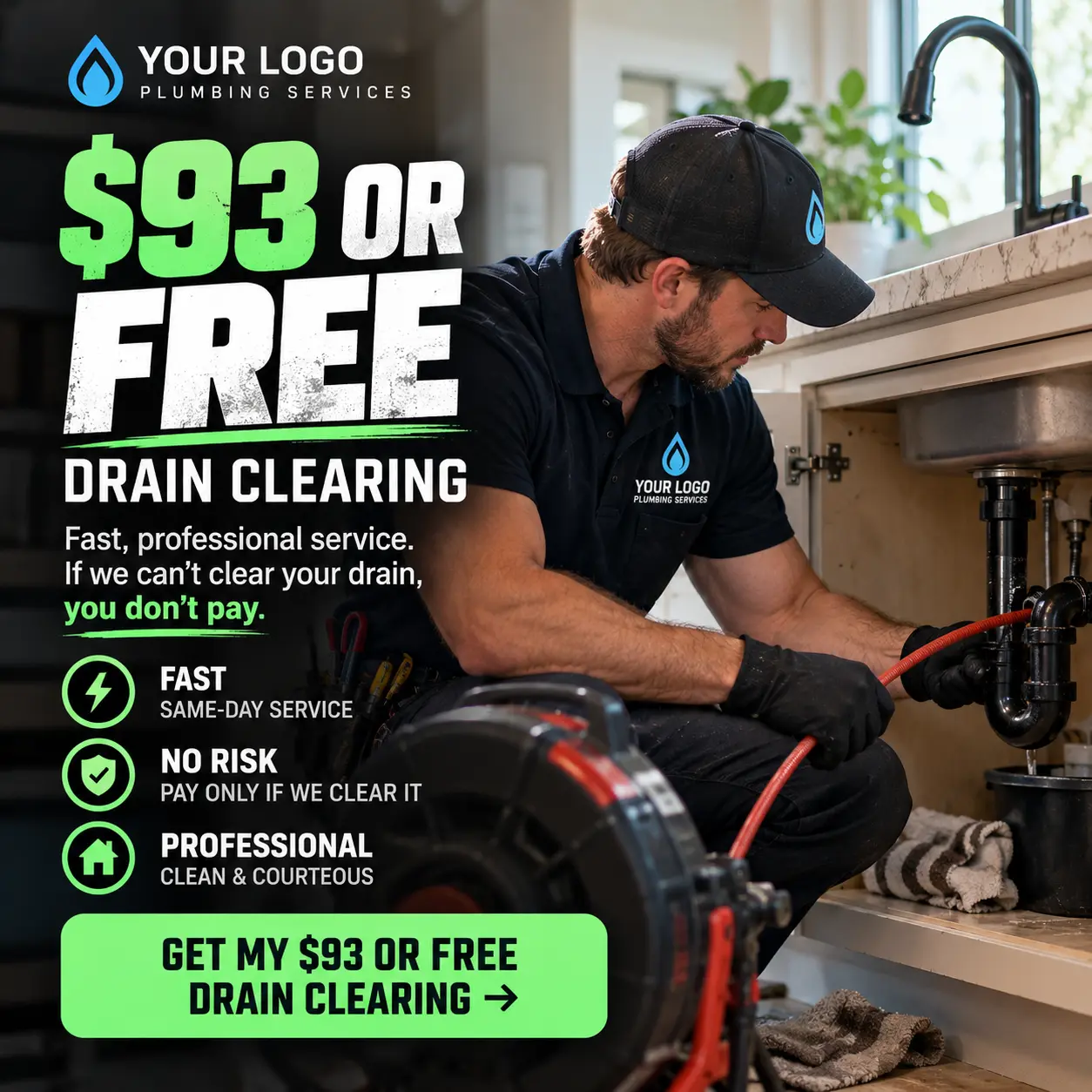 $93 or Free Drain Clearing